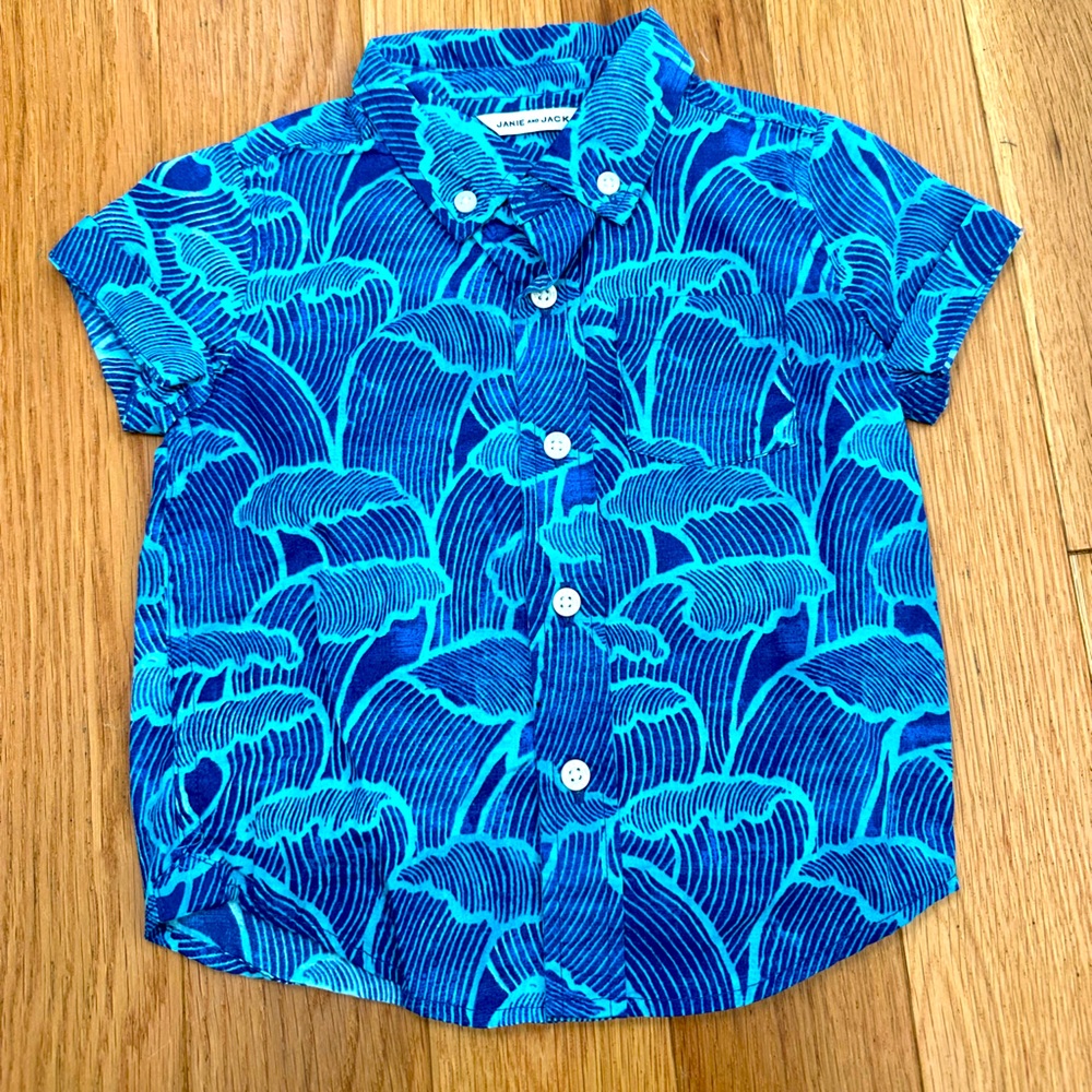 Janie and Jack Short Sleeve Button Up, 12-18 months